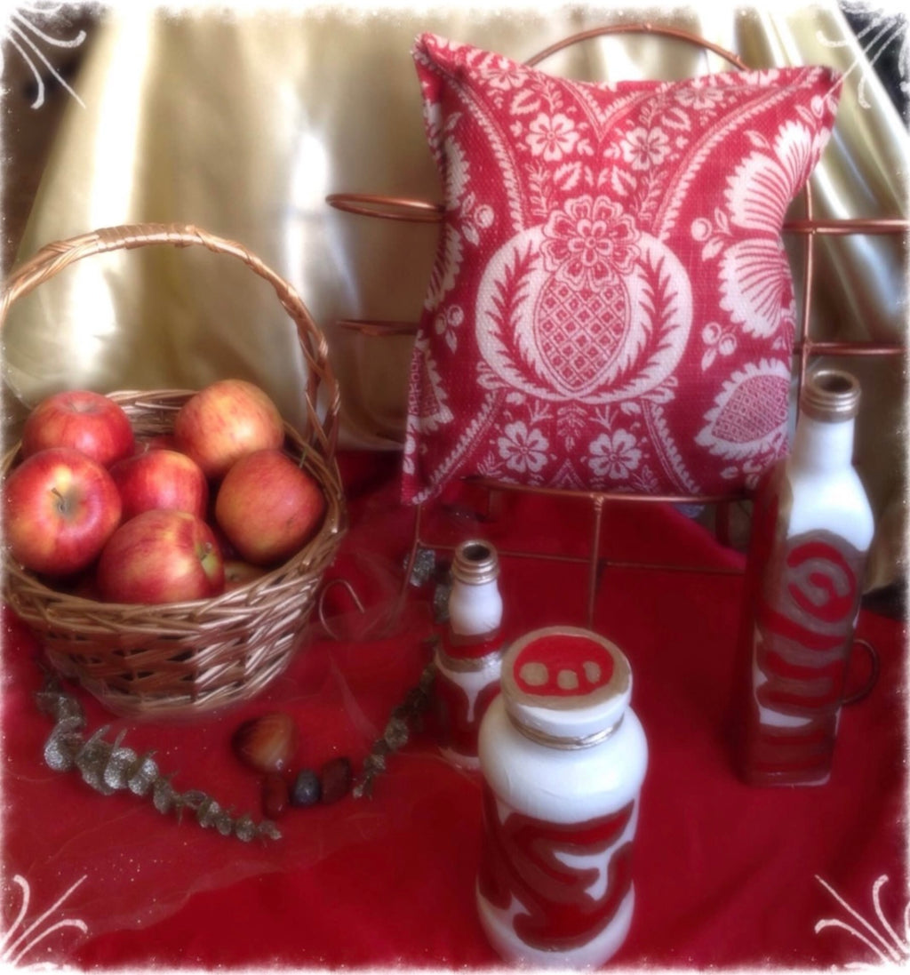 Handcrafted The Mysteries Gypsy Bottles, Jar, And Pillow Set (Baked Apples-Scented)