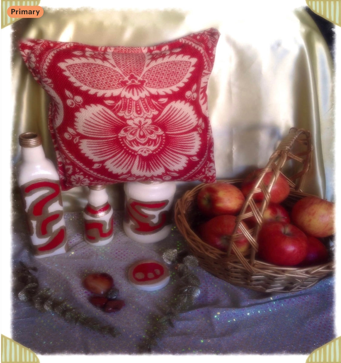 Handcrafted The Mysteries Gypsy Bottles, Jar, And Pillow Set (Baked Apples-Scented)