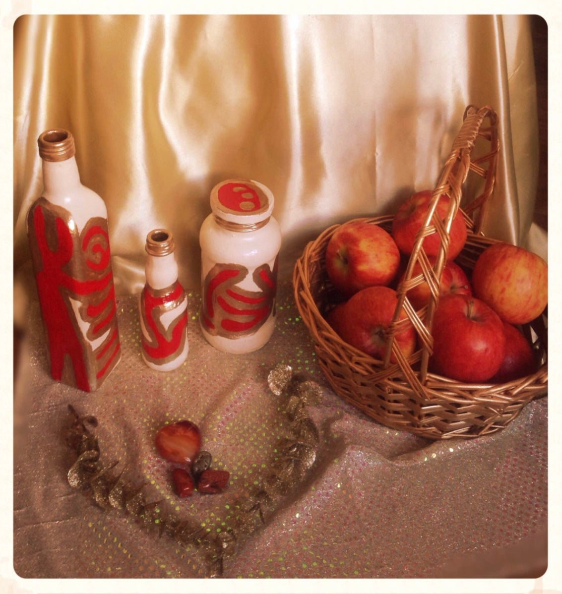 Handcrafted The Mysteries Gypsy Bottles, Jar, And Pillow Set (Baked Apples-Scented)