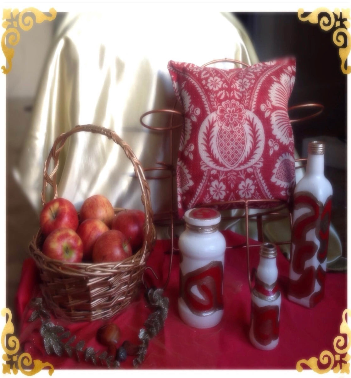 Handcrafted The Mysteries Gypsy Bottles, Jar, And Pillow Set (Baked Apples-Scented)