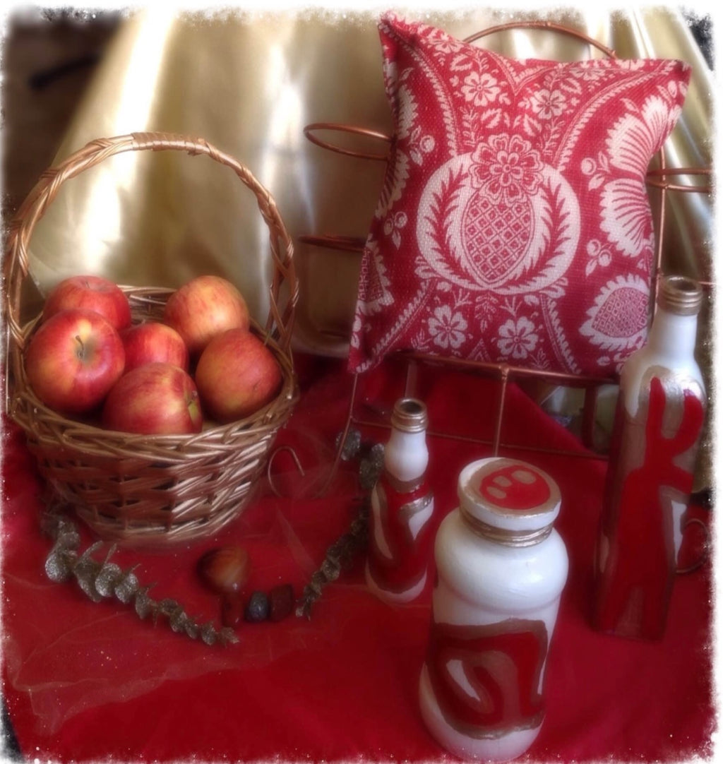 Handcrafted The Mysteries Gypsy Bottles, Jar, And Pillow Set (Baked Apples-Scented)