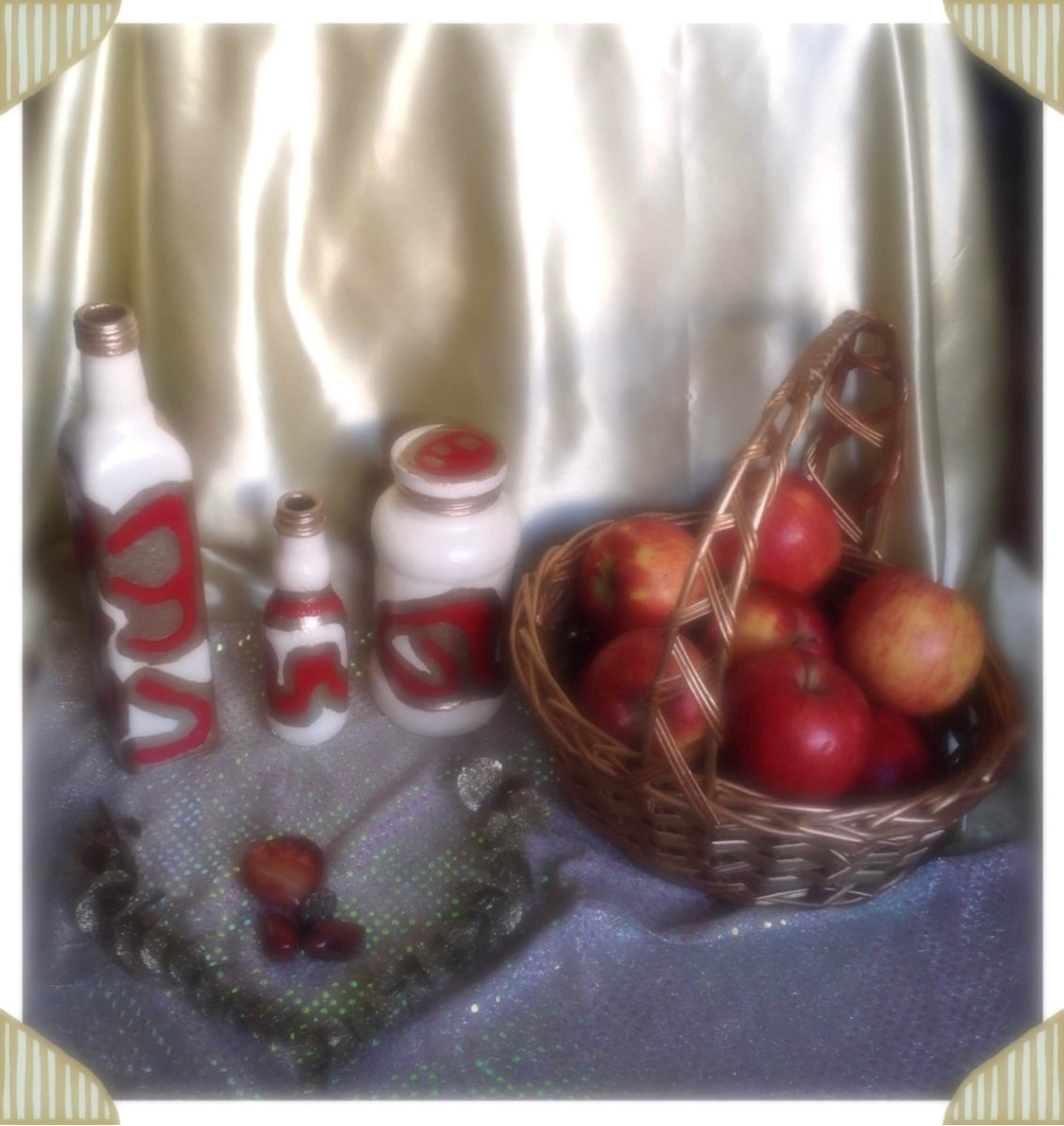 Handcrafted The Mysteries Gypsy Bottles, Jar, And Pillow Set (Baked Apples-Scented)