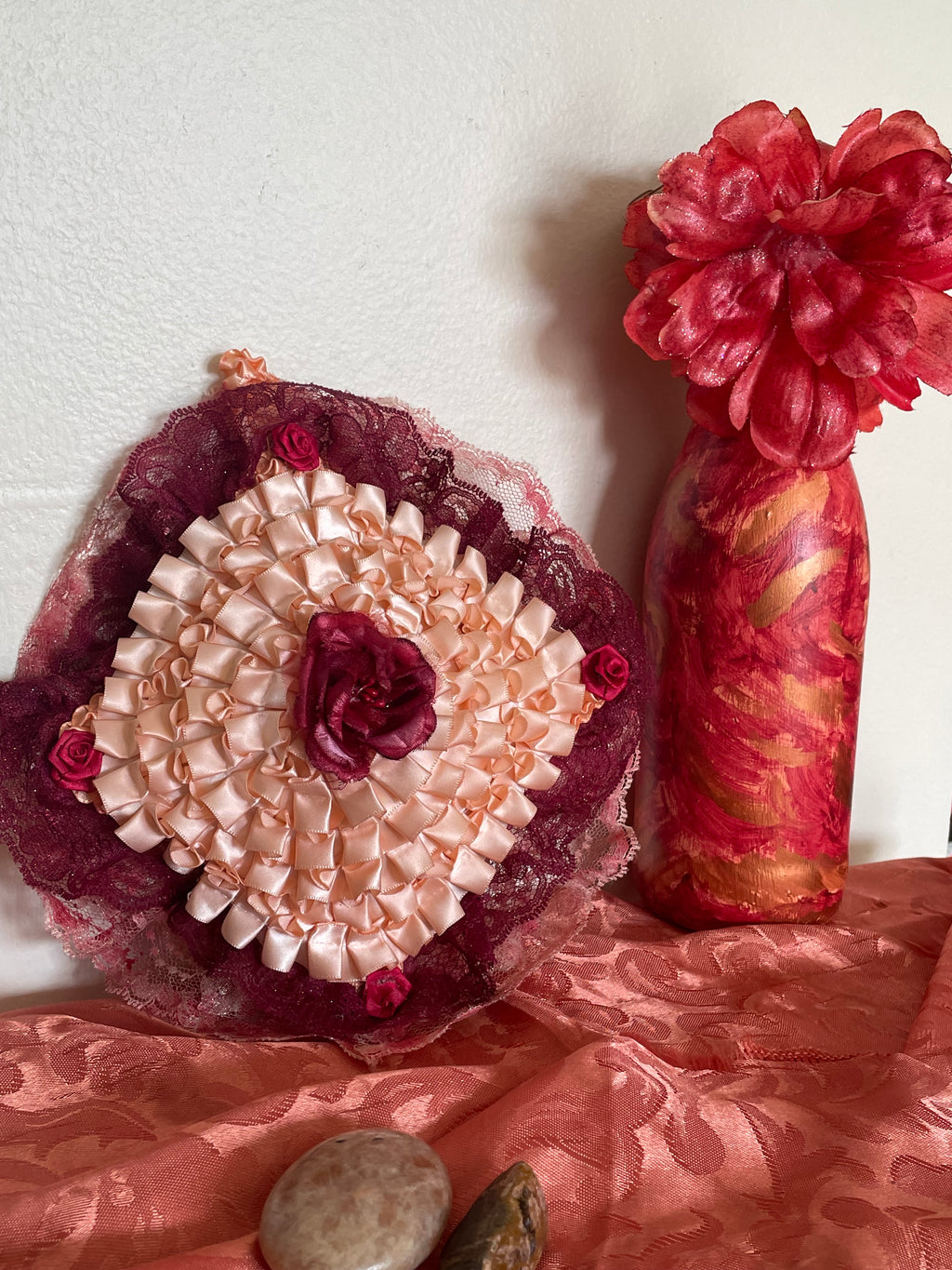 Blossoms And Petals Of Mystique Gypsy Bottle And Pillow Set