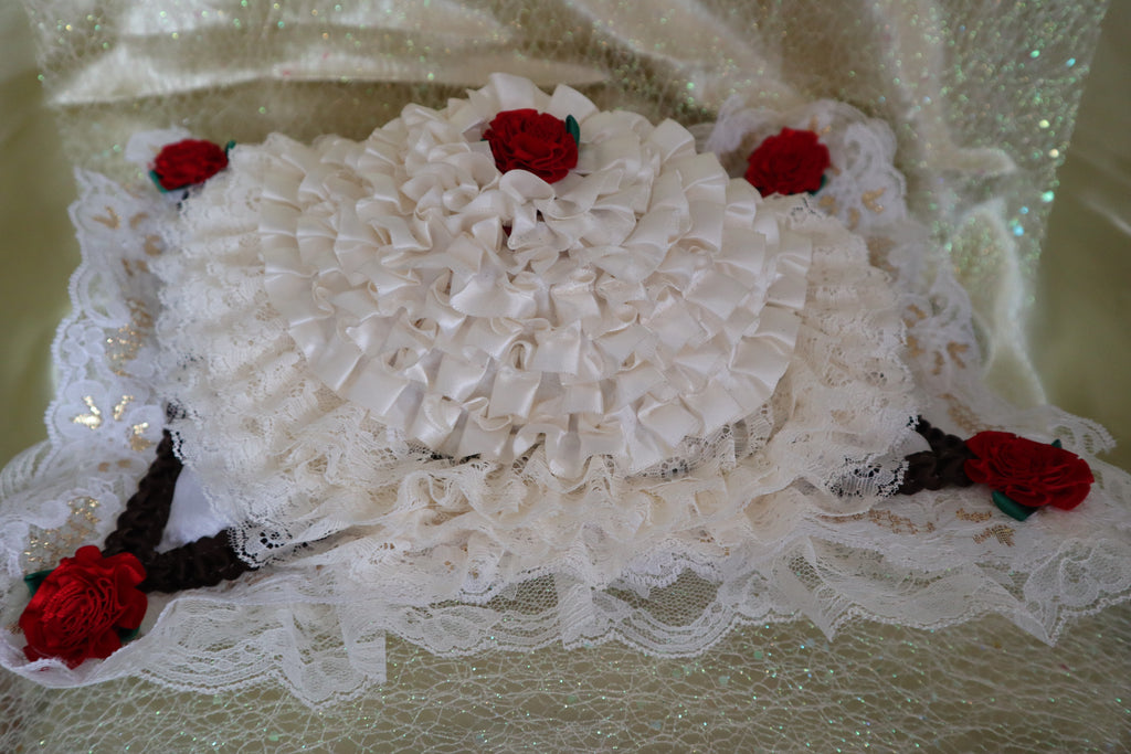 Hand Crafted Red Roses Pillow