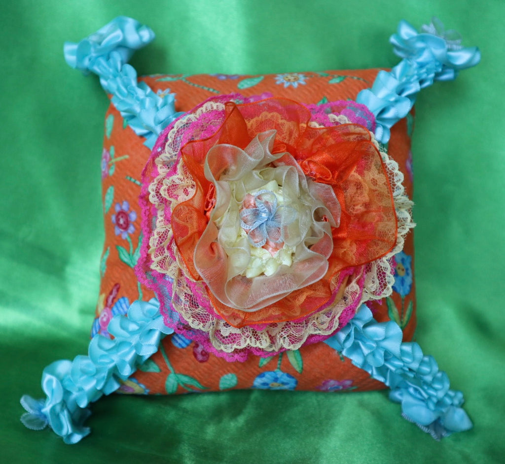 VW Bug Gypsy Jar & Flower Power Pillow Set (Sweet Floral Scented Pillow)