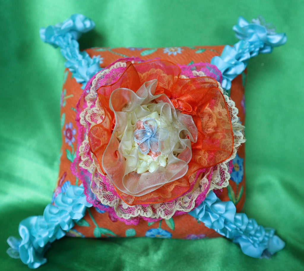 VW Bug Gypsy Jar & Flower Power Pillow Set (Sweet Floral Scented Pillow)