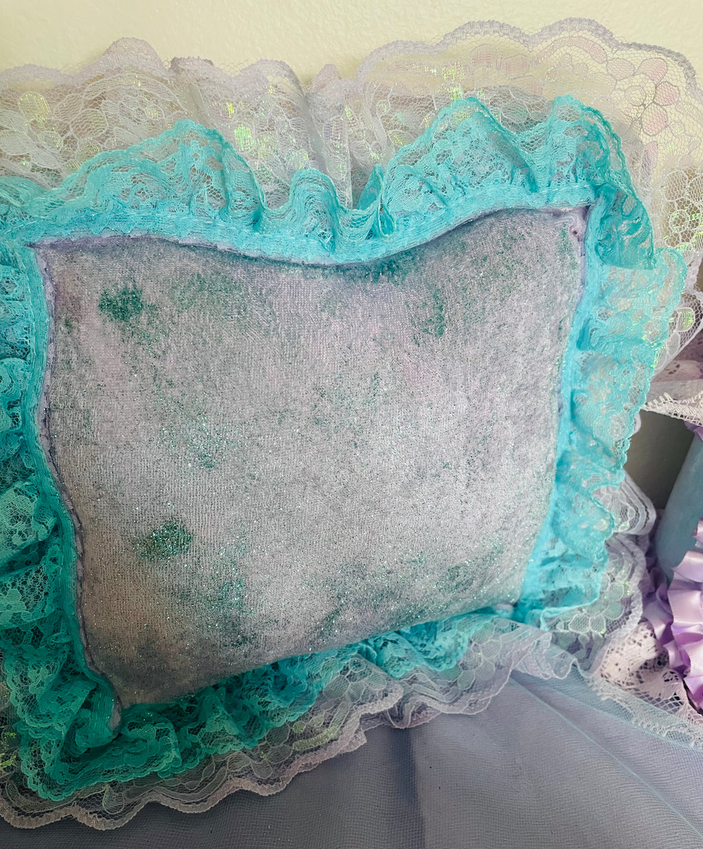 Hand Crafted Butterfly Harmony Pillow, Gypsy Jar & Bottle Set