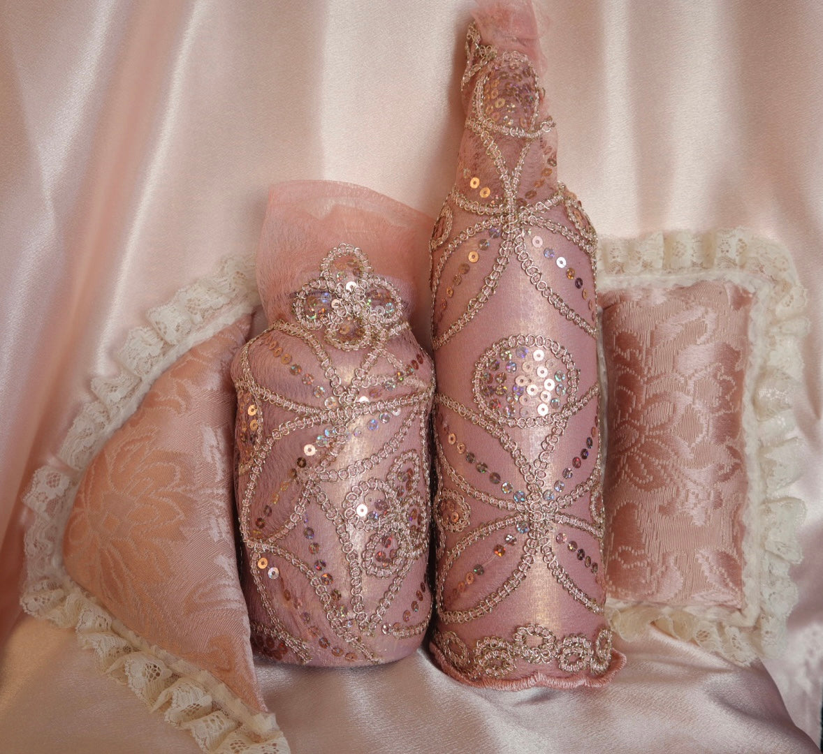 Hand Crafted Enchantment Gypsy Bottles And Pillows Set