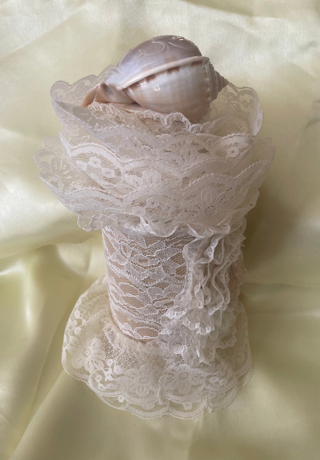 Hand Crafted Shells, Cream & Lace Gypsy Jar
